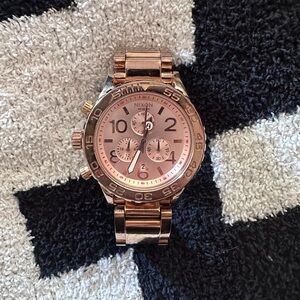 Nixon Rose Gold Chronograph Watch